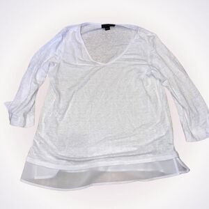 Sanctuary thin white v-neck top | Sz L